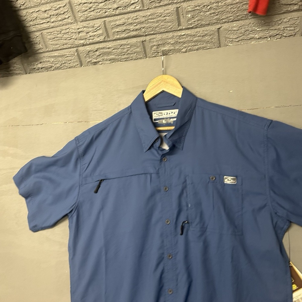 Drake DPF Performance Men's Fishing Shirt Mesh Paneled, Button Down Short Sleeve